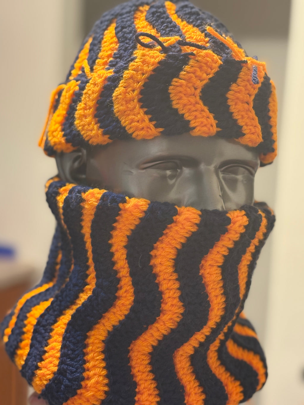 Midnight Ember Crochet Beanie & Neck Warmer Set