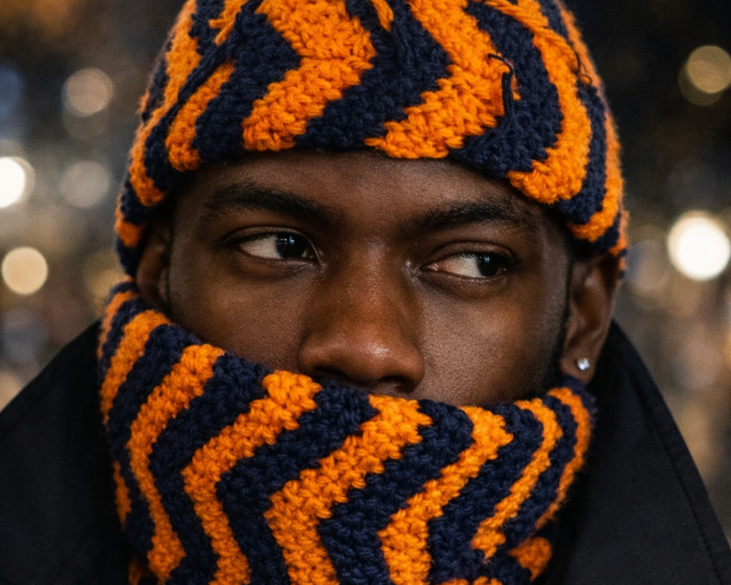 Midnight Ember Crochet Beanie & Neck Warmer Set