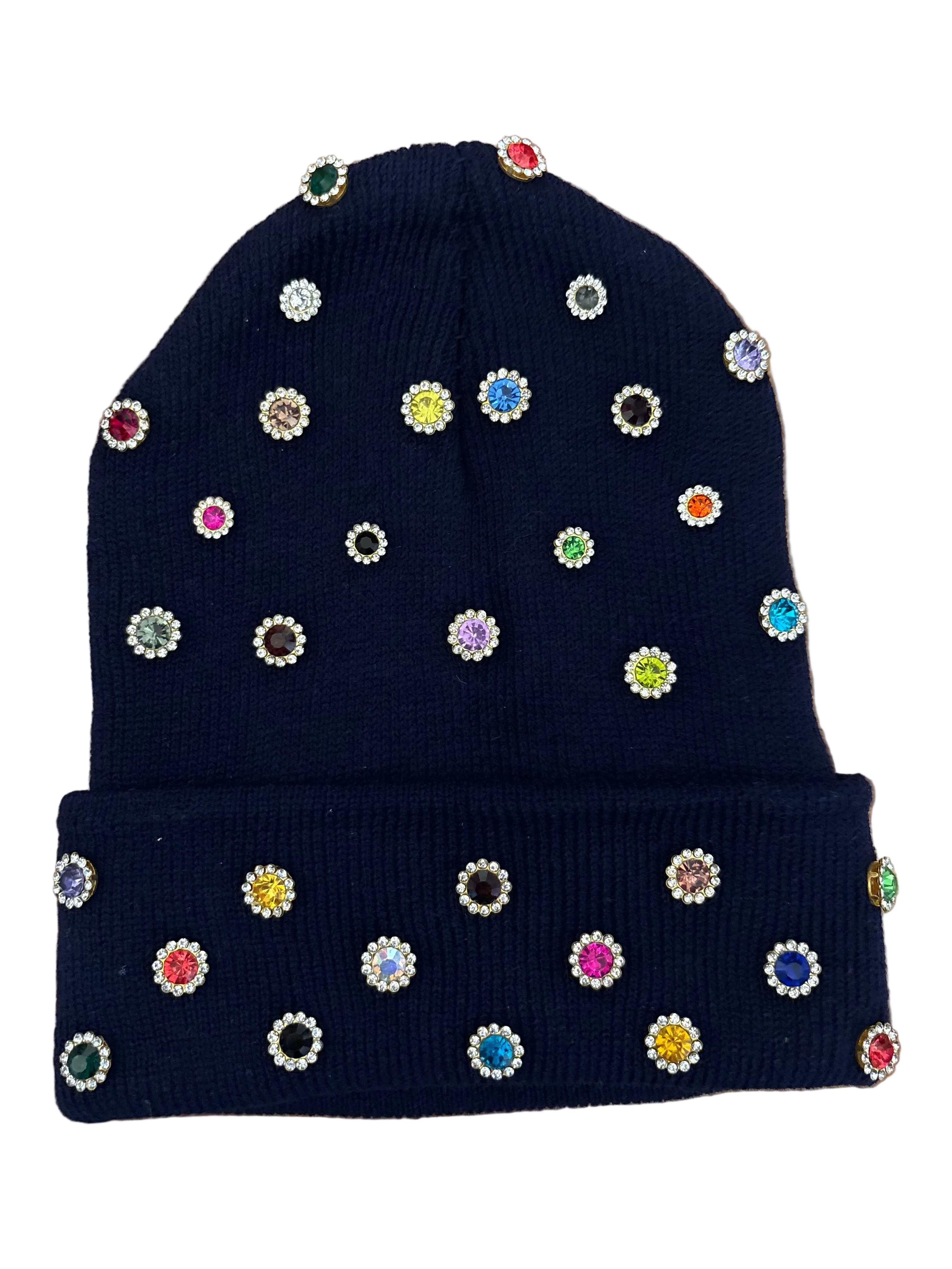 Multi-Gem Rhinestone Beanie