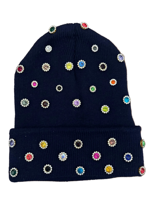 Multi-Gem Rhinestone Beanie